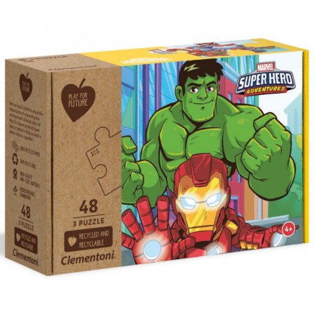 Clementoni Puzzle 3X48el. Play For Future Marvel Superhero 25257